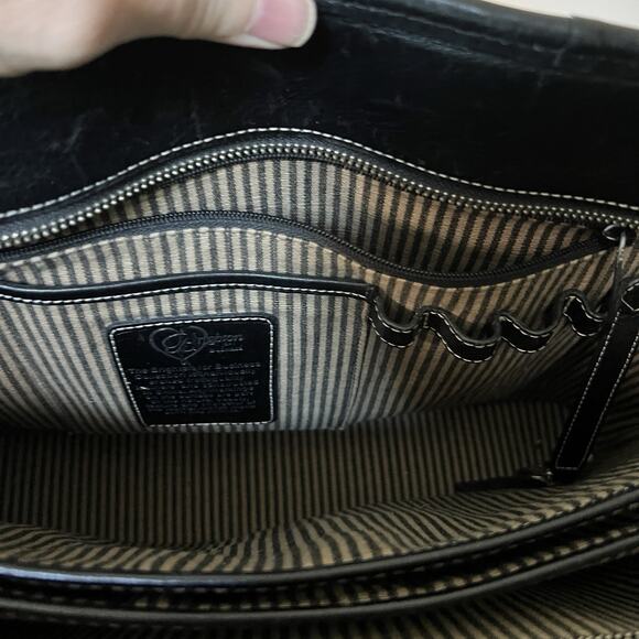 Brighton for Business Black Multi Pocket Canvas and Leather Laptop Tote Bag - Picture 6 of 8